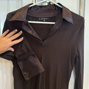 AK ANNE KLEIN lightweight sweater in coffee (M)